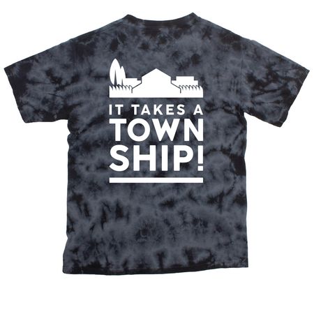 It Takes a Township Back Print, a Black Youth Crystal Tie Dye Tee