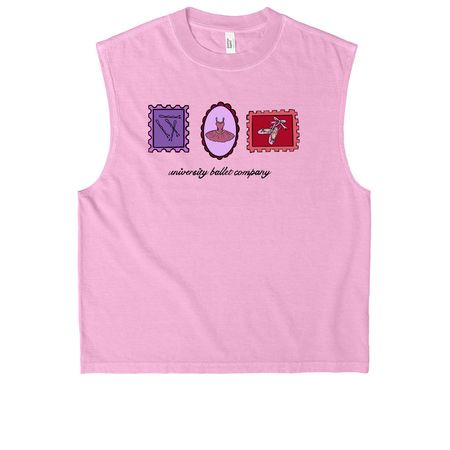 Stamps in Motion - Color, a Faded Powder Pink Heavyweight Garment Dye Muscle Tee