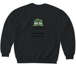 "Rooted In Community" Tees, a Black Softstyle Crewneck Sweatshirt (back-view)