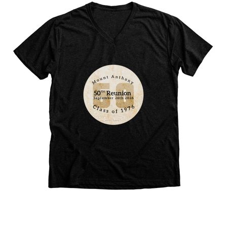 50th Class Reunion, a Black Heather Premium V-Neck Tee