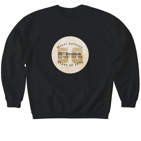 50th Class Reunion, a Black Softstyle Crewneck Sweatshirt