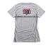 peace. love. rescue., a Dark Heather Grey Women's Slim Fit Tee (back-view)