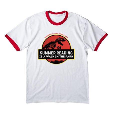 SLP 2026 is a Walk in the Park, a White/ Red Cotton Ringer Tee