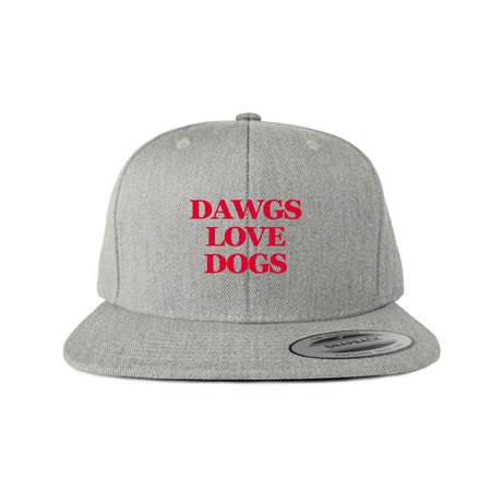 Dawgs Love Dogs!, a Heather Grey Back of Hat Embroidered Snapback Hat