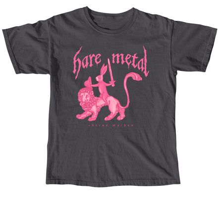 Hare Metal (but pink!), a Graphite Comfort Colors Unisex Tee