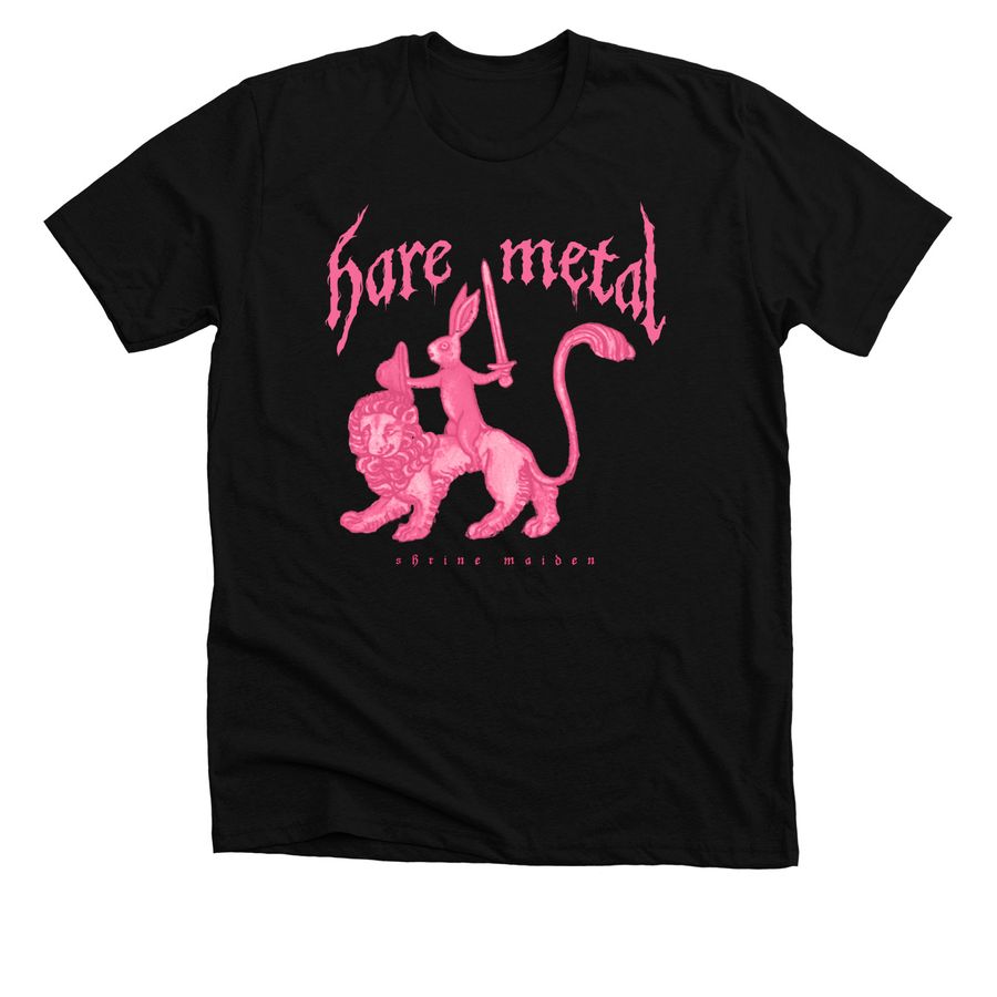 Hare Metal (but pink!), a Solid Black Blend Premium Unisex Tee