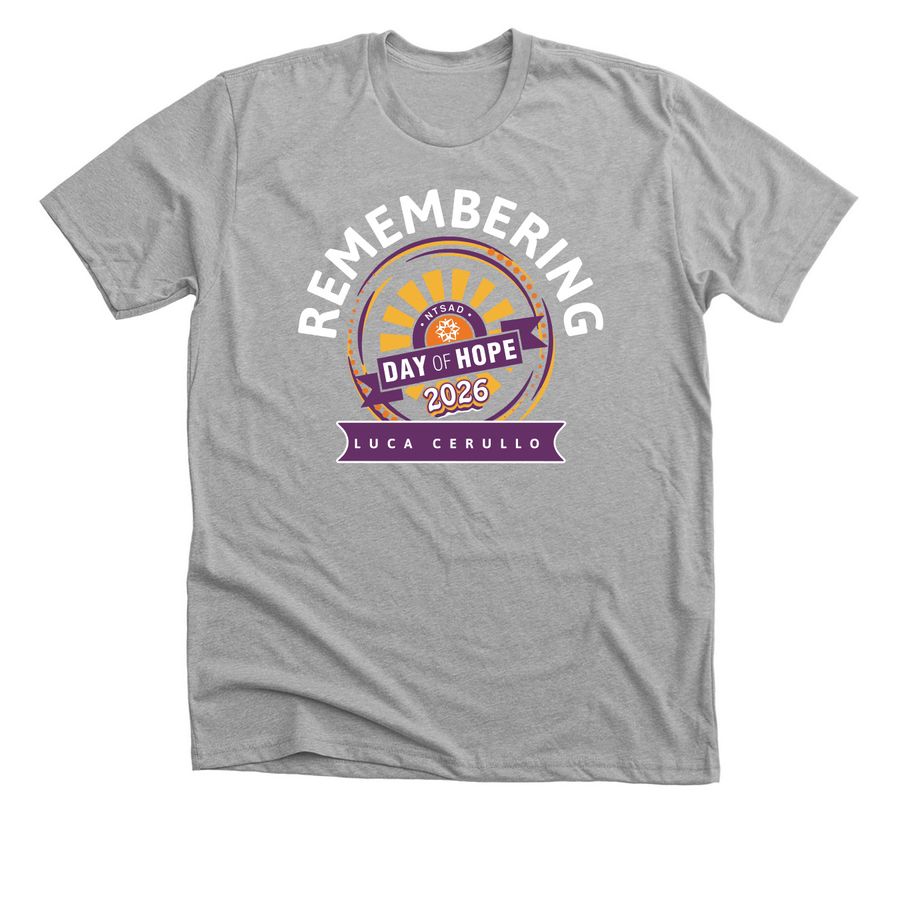 Luca's Day of Hope, a Athletic Heather Premium Unisex Tee