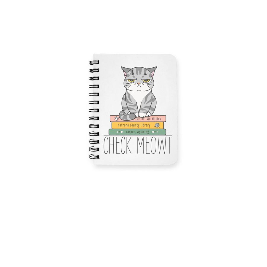 Check Meowt Notebook, a White Spiral Notebook