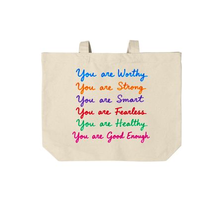 Affirmations&nbsp;by&nbsp;Zubeda Khan, a Natural Cotton Canvas Tote Bag