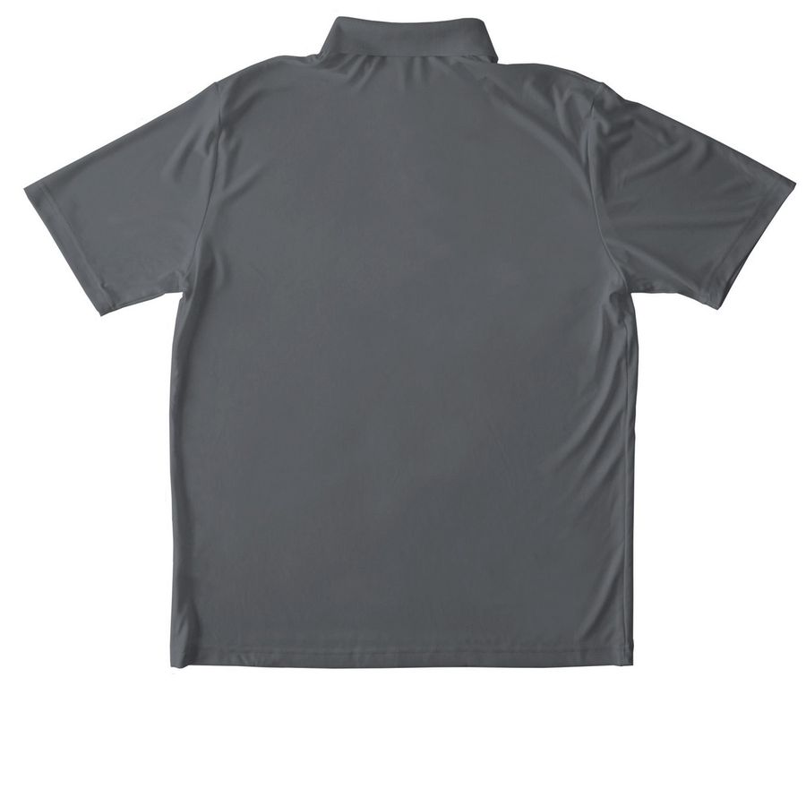 Dark Colored Polo School Options, a Iron Grey Unisex Performance Polo (back-view)