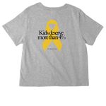Childhood should be cancer-free, a Athletic Heather Women's Heavyweight Tee (back-view)