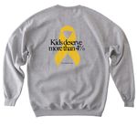Childhood should be cancer-free, a Sport Grey Softstyle Crewneck Sweatshirt (back-view)