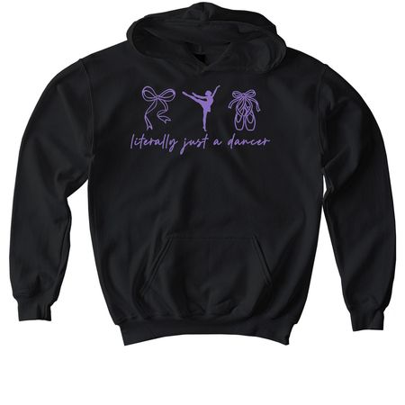 literally just a dancer, a Black Softstyle Youth Pullover Hoodie