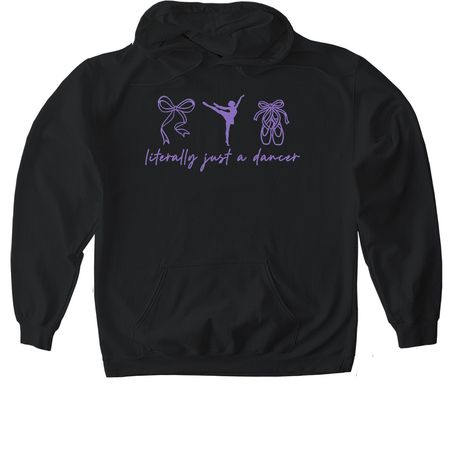 literally just a dancer, a Black Gildan Softstyle Pullover Hoodie