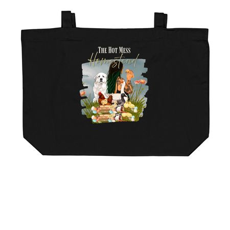 THMH full logo totes, a Black Large Organic Cotton Tote Bag