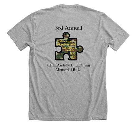 USA 250 x CAHL Memorial Ride, a Athletic Heather Premium Unisex Tee (back-view)