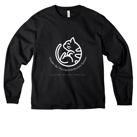 Cat Distribution System, a Black Unisex Heavyweight Long Sleeve Tee