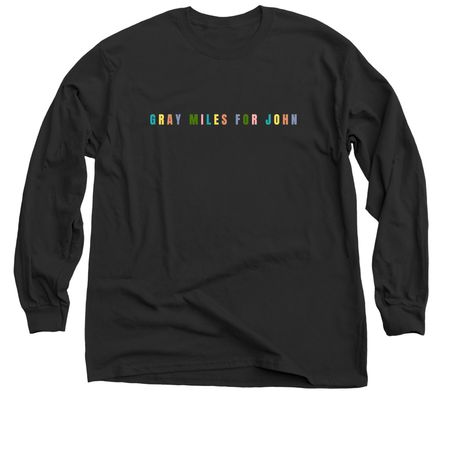 Miles for John Letter Block Tees, a Black Classic Long Sleeve Tee