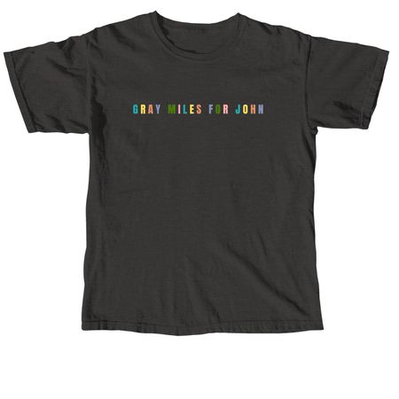 Miles for John Letter Block Tees, a Pepper Comfort Colors Unisex Tee