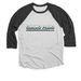 2024 Camino Pablo, a Black and Heather White 3/4 Sleeve Baseball Tee