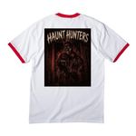 ROOSTER MERCH, a White/ Red Cotton Ringer Tee (back-view)