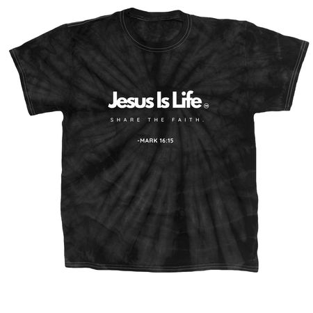 Wear The Faith Tie Dye., a Black Classic Tie Dye Tee