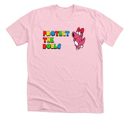 Protect the Dolls, a Heather Pink Premium Unisex Tee