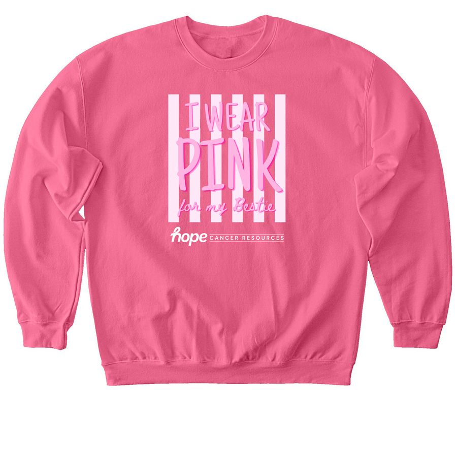 I Wear Pink- For my Bestie, a Pink Lemonade Softstyle Crewneck Sweatshirt