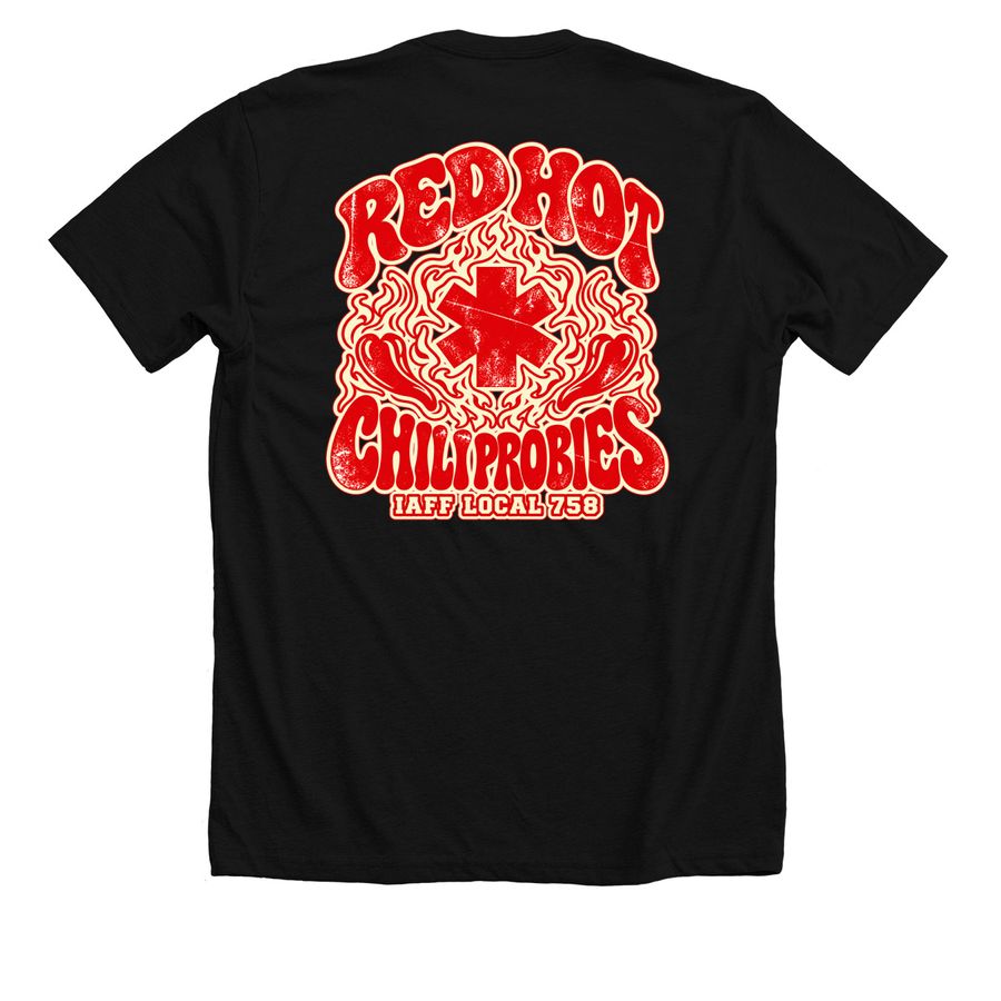 dark&nbsp;THFD Chili Cook off, a Solid Black Blend Premium Unisex Tee (back-view)