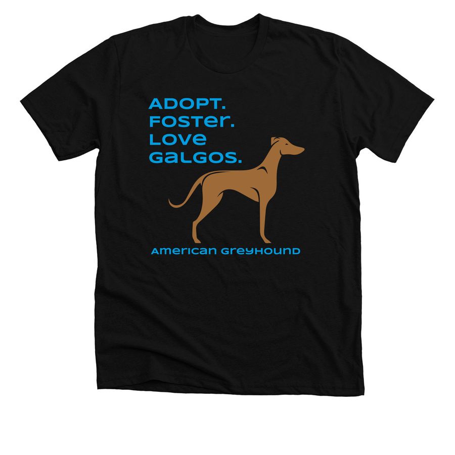 Galgo Shirts, a Solid Black Blend Premium Unisex Tee