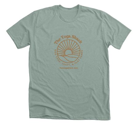 Get Your Yoga Shack Summer Camp Gear Here!!, a Heather Sage Premium Unisex Tee