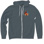 Unforgettable&nbsp;, a Heather Slate Zip Up Hoodie (back-view)