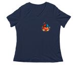 Unforgettable&nbsp;, a Navy Women's Relaxed V-Neck Tee (back-view)