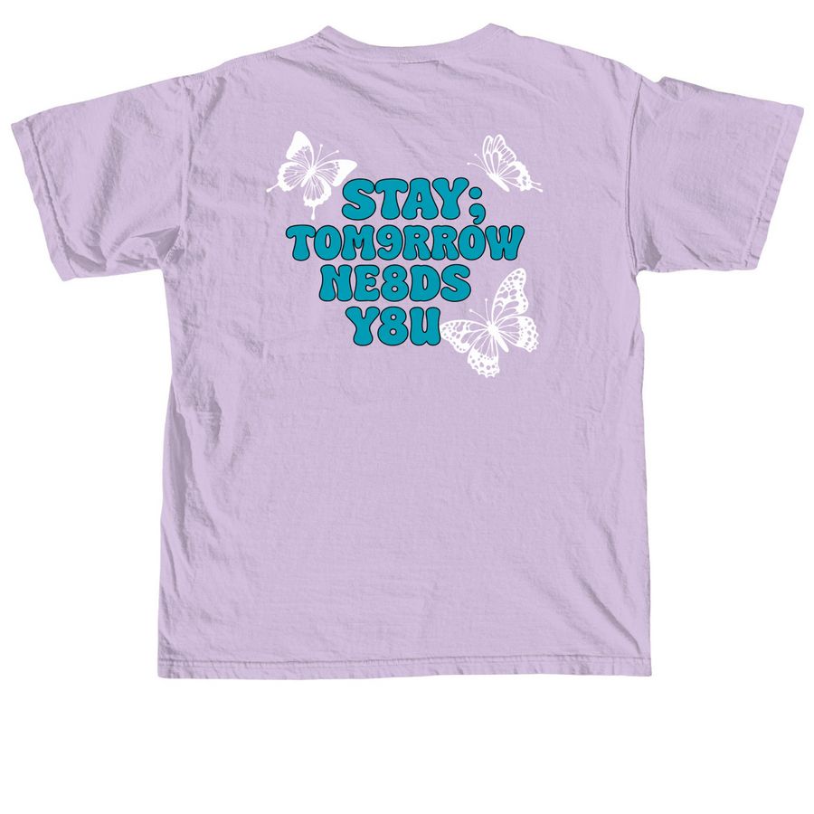 2026 Suicide Prevention Month, a Orchid Comfort Colors Unisex Tee (back-view)