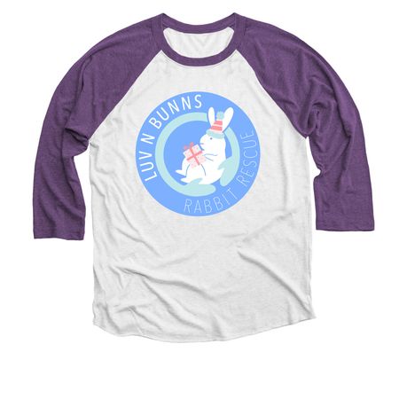 Hoppy Birthday!, a Purple Rush and Heather White 3/4 Sleeve Baseball Tee