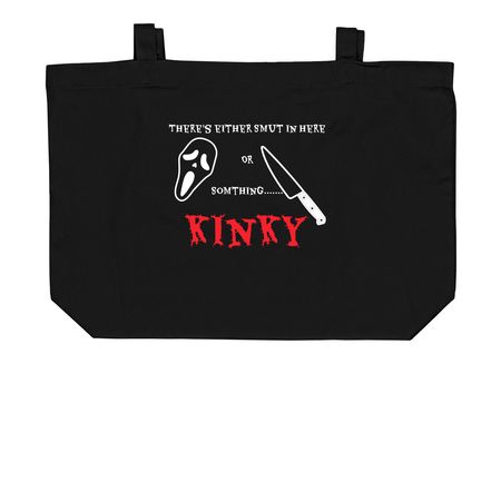Somthing Kinky..., a Black Large Organic Cotton Tote Bag