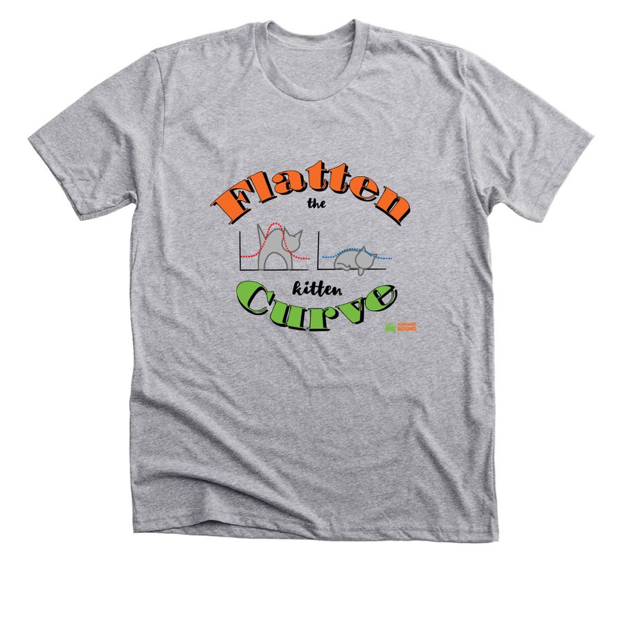 Flatten the Kitten Curve, a Athletic Heather Premium Unisex Tee