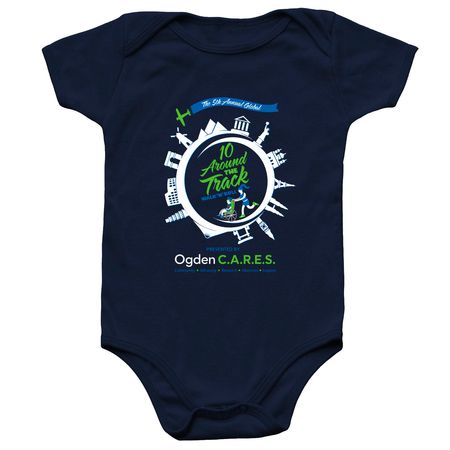 5th Annual Walk N Roll Baby Onesie, a Navy Infant Onesie