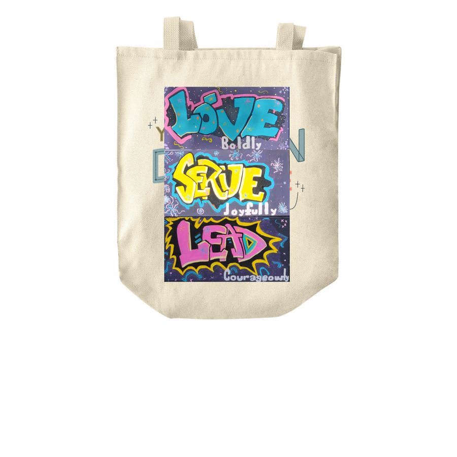 Making God's love visible, a Natural Over-the-Shoulder Shopping Tote Bag