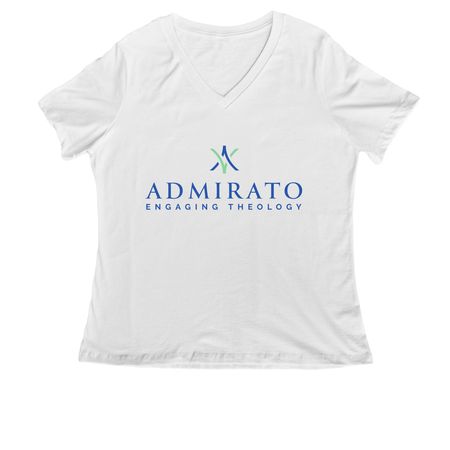 Admirato Light, a White Women's Relaxed V-Neck Tee