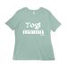 Just For Mom! Yogi Mama Tee, a Dusty Blue Women?s Relaxed Cotton Tee