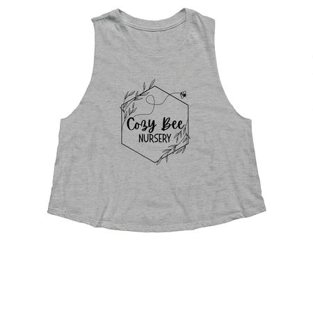 Cozy Bee Logo, a Athletic Heather Women's Cropped Racerback Tank