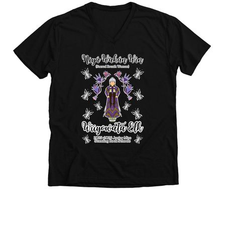 NiyaWakanWin, a Solid Black Blend Premium V-Neck Tee