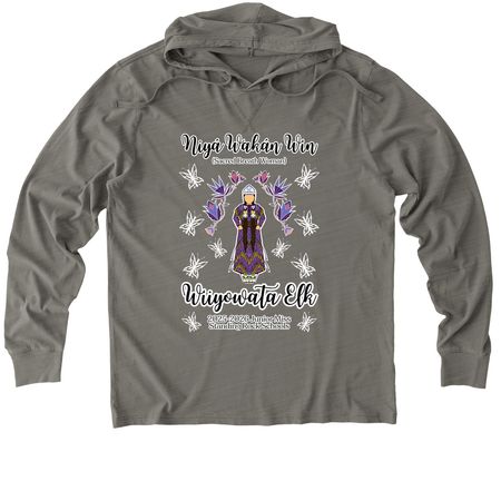 NiyaWakanWin, a Driftwood Grey Allmade Organic Cotton Mineral Dye Hoodie Tee
