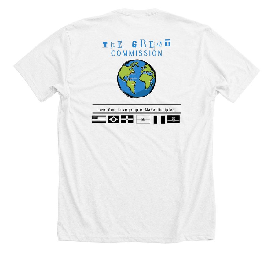 Italy Summer Missions Trip ?26, a Solid White Blend Premium Unisex Tee (back-view)