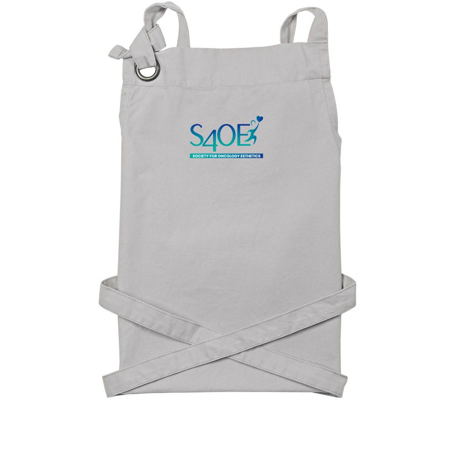 Perfect for a long day&nbsp;, a Silver Cotton Canvas Pocket Apron