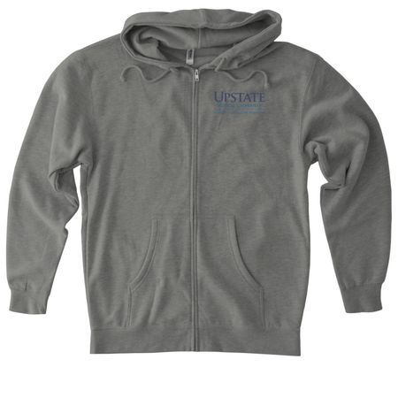 Go to Apparel Blue Logo!, a Gunmetal Heather Heavyweight Zip Up Hoodie
