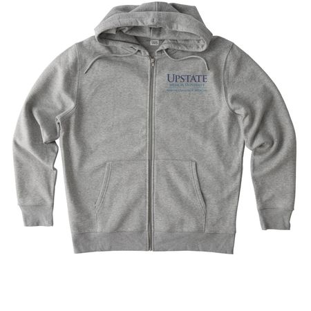 Go to Apparel Blue Logo!, a Heather Grey Stanley/Stella Unisex Cultivator 2.0 Zip Up Pullover Hoodie