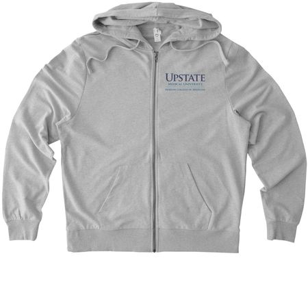 Go to Apparel Blue Logo!, a Granite Grey Heather Allmade Organic French Terry Zip Up Hoodie