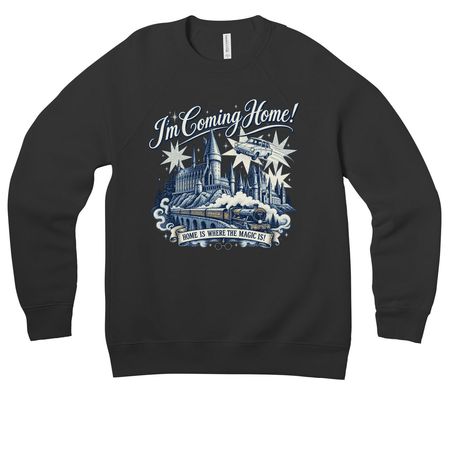 Home, a Black Premium Raglan Crewneck Sweatshirt